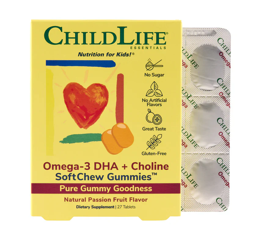 ChildLife Essentials Omega3 DHA +Choline SoftChew  Gummies
