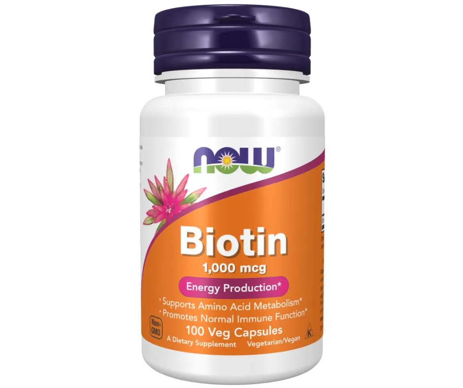 NOW Foods BIOTIN 1000mcg 100 VCAPS