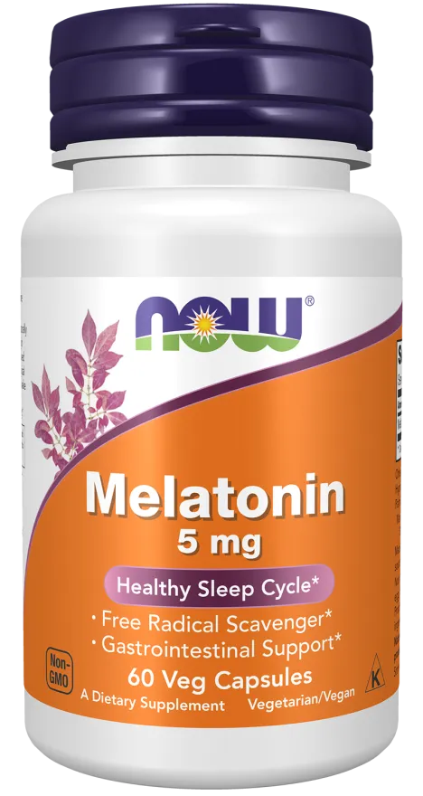[733739035554] NOW Foods MELATONIN 5mg 60 VCAPS