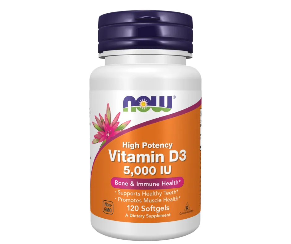 [733739003720] NOW Foods VIT D-3 5000 IU 120 SGELS