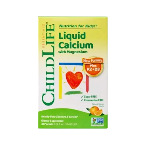 [608274145603] ChildLife Essentials Liquid Calcium w/Magnesium Plus K2 & D3 30 Packets